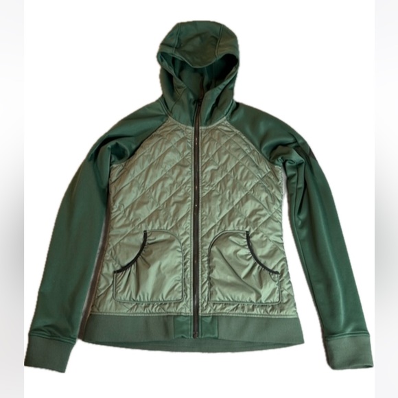 North Face Quilted Puffer Fleece Full Zip Jacket Green Size Small - Picture 1 of 12